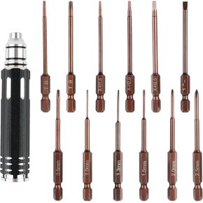 Mini Electronic Screwdriver Set, 12 in 1 Small Precision Screwdriver Set Magnetic Repair Tool Bit Kit Electronics Driver Kit for Phone Watch Laptop Computer PC, Black