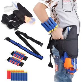 Holster Belt Kit for Nerf N-Strike Elite Series - Accessories Includes Holster Waist Bag, Bandolier Sling Strap, 2 Pcs Wrist Ammo Holder, & 20 Refill Darts