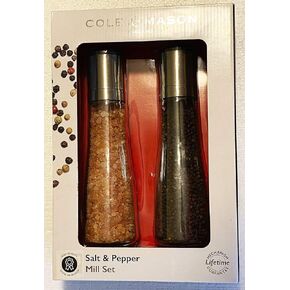 Cole & Mason Birmingham Gift Set - Spice Mill Kitchenware Set - Salt & Pepper Grinders for Cooking - Stylish Kitchenware with a Clear Acrylic Body