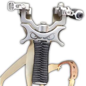 Hunting Slingshot - Professional Stainless Steel Slingshot with 360° Rotation, Perfect for Hunting and Target Practice. Suitable for Adults. Includes Ammo Pouch, Ammo, Rubber Bands, Ta