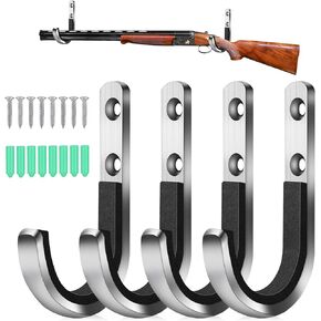 ABLY Gun Rack, Gun Hook, Storage Rifle, Shotgun Hook, Wall Mounted Heavy-Duty Steel Gun Hook with Soft Cushion, Safe Storage of Any Rifle, Shotgun, Bow and Arrow