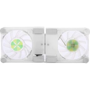Laptop Cooling Pad, Portable Laptop Cooling Fan Stand, Folding Laptop Cooling Pad Double Fans LED Blue Light Notebook Computer Cooler(White)
