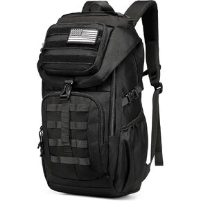 Wotony military tactical backpack nylon military MOLLE backpack 3-day Assault bag 27L backpack for men, used for outdoor hiking, camping and hunting (All black)