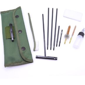 Cleaning Kit Set Cleaning Kits Portable Clean Kit Supplies for 5.56mm/ .223/ .22 Cal with Olive Green Bag
