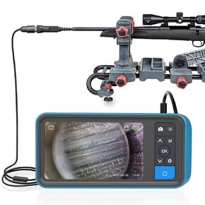 Teslong Rifle Borescope with 4.5'' Screen, 0.2inch Gun Cleaning Camera Fits .20 Caliber & Larger Hunting Shooting Firearms, Gun Barrel Scope with Ring Lights, Right Angle Mirror & 36'' Camera Probe