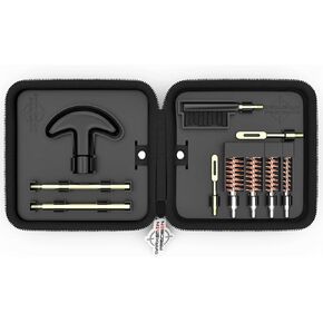 Sub Compact Pistol Cleaning Kit - Brass - .22 9mm .357 .38 .380 .40 10mm .44 and .45 Caliber Handgun Revolver - Up to 6 inch Barrel - Retail Package