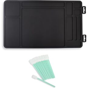 Gun Cleaning Mat -Maintenance Accessory -Moulded Storage Compartments -for Keeping Tools Secure/Organized -Complete with Cleaning Swab Sticks