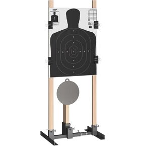 2-in-1 Shooting Target Stand Base Adjustable Width from 8" to 24" for USPSA/IPSC and IDPA Cardboard and Paper Targets Practice