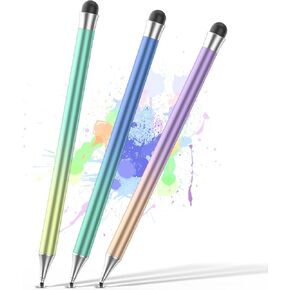 Stylus Pens for Touch Screens, Round Disk Tip Stylus Pen for iPad Compatible with/Tablet/Android/iPad/iPhone/iOS and All Capacitive Touch Screens (Corlorful-3pcs)