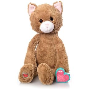 MBHB Digital Voice Recorder Stuffed Animal w/20 Second Recorder, Capture Baby's Heartbeat During Pregnancy + Ultrasound for Baby Showers, Registry, Birthdays, New Mom Gift, Orange Kitty