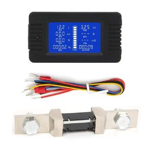 Battery Monitor Meter with Shunt, PZEM-015 Multifunctional Battery Meter Current Voltage Power Energy Consumption Capacity Test with Manual(with 200A Shunt)