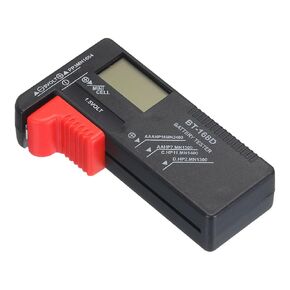 PATIKIL Digital Battery Tester, 4 Pack BT-168D Model Clear Screen Battery Electricity Tester Volt Checker for 1.5V, AA, AAA, C, D, 9V, Mini Cell, Red Black