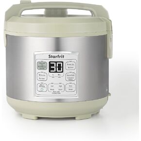 Starfrit Low Carb Rice Cooker - 14 Cups - Stainless Steel Low Carb/Steamer Basket - 7 Preset Functions - 500W