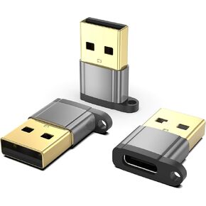 ULIFTUS USB-A to USB-C Adapter 3-Pack, Gold-Plated USB Type C to USB A Converter Compatible with Apple iPhone 15 Pro/Max iPad Samsung CarPlay, USB C to A Adaptor for Car