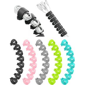 Cord Organizer Reusable Cable Straps Clips Wire Ties Charging Cord Power Cord Earphone Headphone Wrap Multipurpose Winder Holder Keeper Manager Management(Set of 9)