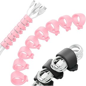 Cord Organizer Reusable Cable Straps Clips Wire Ties Charging Cord Power Cord Earphone Headphone Wrap Multipurpose Winder Holder Keeper Manager Management(Set of 9) in Saudi Arabia