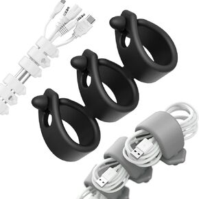 Cord Organizer Reusable Cable Straps Clips Wire Ties Charging Cord Power Cord Earphone Headphone Wrap Multipurpose Winder Holder Keeper Manager Management(Set of 9)