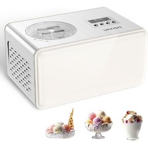 2-in-1 Ice Cream Maker & Yogurt Maker: 1.6Qt Automatic Ice Cream Maker Machine with Yogurt Mode, Stainless Steel Homemade Soft Serve Ice Cream Machine with Compressor for Home, Christmas Gift in Kuwait