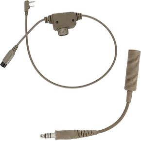 U94 PTT Push to Talk 2 Pin K-Plug & u174 Conversion Cable Compatible with Tactical Headset with 7.00mm Plug