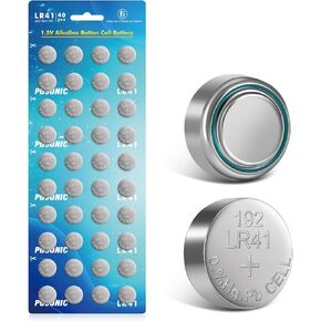 بطارية PGSONIC LR41 AG3 (40 قطعة)، 392 384 192 بطارية قلوية LR736، بطارية خلية زر 1.5 فولت
