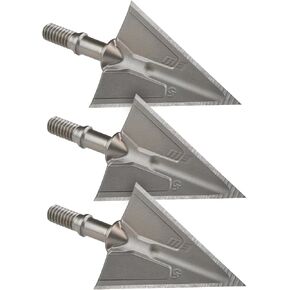 G5 Montec M3 Archery Hunting Durable Sharp Fixed Blades 1 1/16" Cutting Diameter Steel 1-Piece Construction Screw-in Broadheads for Bow Arrows - Pack of 3