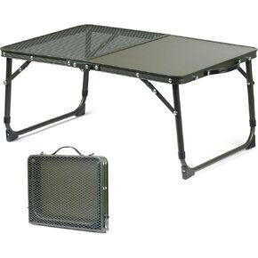 Naturehike Folding Camping Table with Mesh Desktop, Adjustable Aluminum Portable Grill Table with Carry Handle for Outdoor, Picnic, RV Travel, Beach, Backyard, BBQ