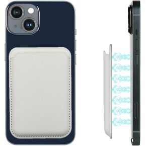 Magnetic Phone Wallet Compatible with Apple MagSafe, Minimalist Leather Wallet, RFID-Blocking Card Holder for iPhone 16 Pro Max/16 Plus/16, for iPhone 15 Pro Max/15 Plus/15 Pro/14/13/12-Black
