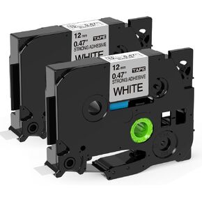 Tze-S231 Tz-S231 Extra Strength 12mm 0.47" Tape Aonomi Replacement for Brother Extra Strength P Touch Label Tape Black on White 1/2" Compatible with Brother PTD210 PT-D410 PTH110 Label Maker,2-Pack