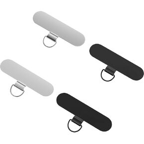 SURDOCA Phone Tether Tab Thin, 2 Pcs Phone Lanyard Tab Heavy Duty, Universal Phone Lanyard Patch Metal Oval, Color: Black and Gold