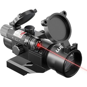 Hiram 1X30 4 MOA Green Red Dot Sight for Rifles with Laser, Picatinny Cantilever PEPR Mount