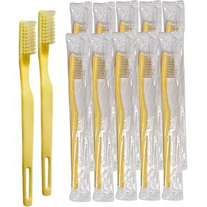 Vakly Individually Wrapped Disposable Toothbrushes [Pack of72 ] Comfortable Bristle Feel - Great for Travel and Guest Rooms (72)