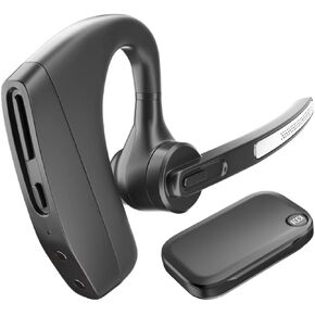Okian Bluetooth Earpiece Headset, 85 Hrs Talk Time, Noise Cancelling, Works with MS Teams for Phone Calls Work, Driving, Computer Tasks, Includes Charging Case