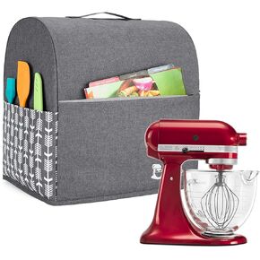 Yarwo Dust Cover for 6-8 qt Stand Mixer, Protective Stand Mixer Cover with Top Handle and Pockets for Extra Accessories, Tree