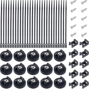 20 PCS Magnetic Zip Tie Mounts Base Neodymium Magnets & 60 PCS Releasable Cable Zip Ties & 20 PCS Cable Zip Tie Saddle Type Mounts Base with Tapping Screws for Cable Wire(4.5KG 100 Pack)