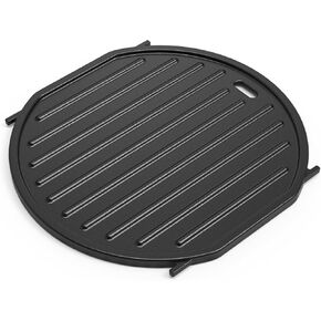 Onlyfire Gourmet BBQ System Sear Griddle Replacement, Reversible Cast Iron Griddle for 22" Weber Kettle Grills Weber Spirit II &Genesis II GS4 System
