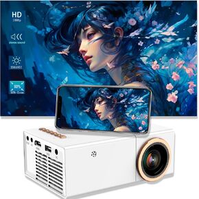projector, 4K 1080P Full HD projector with wifi6 and Bluetooth, Mini Projector support Android 11 BT5.0 Auto Horizontal Correction, 180° rotation,Outdoor Projector for Phone/TV Stick/Laptop