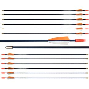 28" Target Arrows Youth Beginners Practice Fiberglass Arrows for Recurve Bow（Safety Blunt Tips