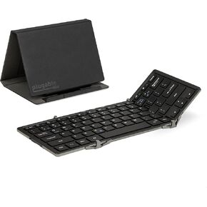 Plugable Foldable Bluetooth Keyboard for iPad, iPhones, Android, and Windows, Full-Size Multi-Device Keyboard, Wireless and Portable with Included Stand (11.5 inches) Upgraded Version of BT-KEY3