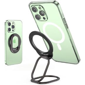 MINDSKY Mag-Safe Phone Stand Phone Grip Compatible with iPhone 12/13/14/15 Mini/Pro/Pro Max Accessories Removable Magnetic Finger Phone Ring Grip (Rosegold Pink)