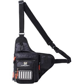Kylebooker Fly Fishing Sling Pack Adjustable Fishing Tackle Shoulder Bag Gear Accessory Organizer Stream Waist Bag