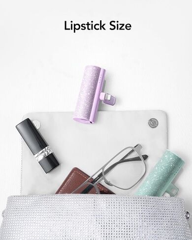 شاحن محمول صغير من Charmast 2-Pack لهاتف iPhone 3500mAh، بنك طاقة صغير الحجم Bling Compact، شاحن هاتف محمول لطيف متوافق مع iPhone 14 Pro Max/14/13/12/11/SE/XR/X/8/7 Series in Kuwait