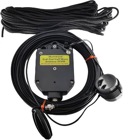 JYR8010-150W End Fed Antenna 150W Shortwave Radio Antenna 4 Band 10m 12m 15m 17m 20m 30m 40m 80m Long Wire Antenna 1:64 Balun No Tuning in Kuwait