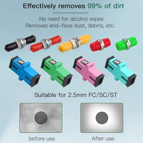 10 Pack Fiber Cleaner Pen Fiber Optic Cleaning Tools for 2.5mm SC/ST/FC Connector Optical Connector Cleaner Over 800 Cleans Fiber Endface & Optical Connector Cleans in Kuwait