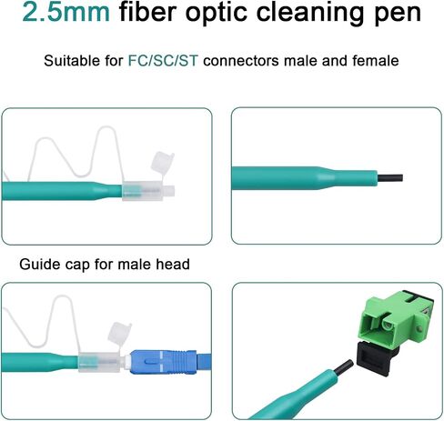 10 Pack Fiber Cleaner Pen Fiber Optic Cleaning Tools for 2.5mm SC/ST/FC Connector Optical Connector Cleaner Over 800 Cleans Fiber Endface & Optical Connector Cleans in Kuwait