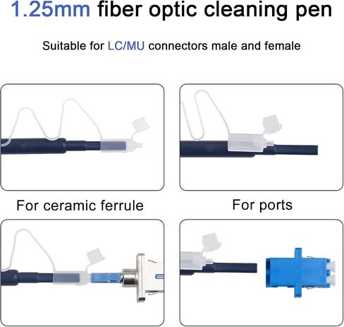10 Pack Fiber Cleaner Pen Fiber Optic Cleaning Tools for 2.5mm SC/ST/FC Connector Optical Connector Cleaner Over 800 Cleans Fiber Endface & Optical Connector Cleans in Kuwait