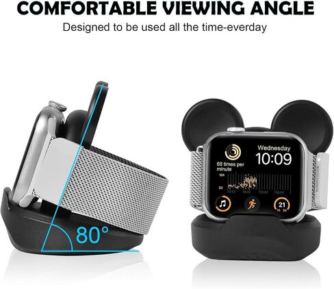 Charger Stand Compatible with Apple Watch Series Apple Watch Series Ultra2/Ultra/9/8/7/6/SE/5/4/3/2/1/SE,Cute Apple Watch Charger Stand,Compatible with Nightstand Mode (Not Include Charger) in Saudi Arabia