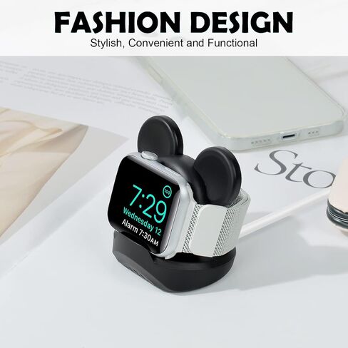 Charger Stand Compatible with Apple Watch Series Apple Watch Series Ultra2/Ultra/9/8/7/6/SE/5/4/3/2/1/SE,Cute Apple Watch Charger Stand,Compatible with Nightstand Mode (Not Include Charger) in Saudi Arabia