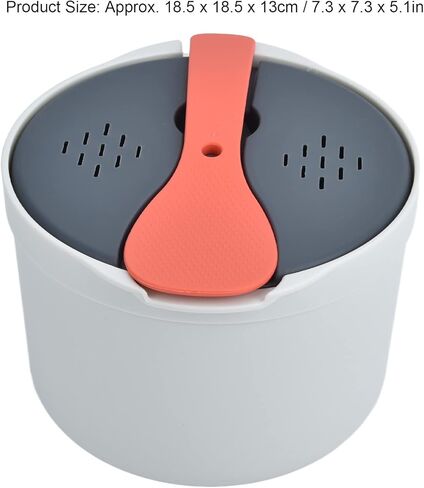 Microwave Rice Cooker Set, 2L Food Grade PP Material Rice Spoon Lid Strainer Steaming Pot Rice Cooker Set Kitchen Cookware Rice Maker for Home Meal Prep Cooker (Orange) in Saudi Arabia