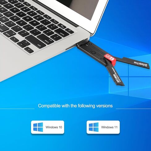 USB WiFi Adapter，AC1300Mbps Dual Band 5dBi High Gain Antenna 2.4GHz/ 5GHz Wireless Network Adapter for PC，Supports Windows /8/10/11 in Kuwait