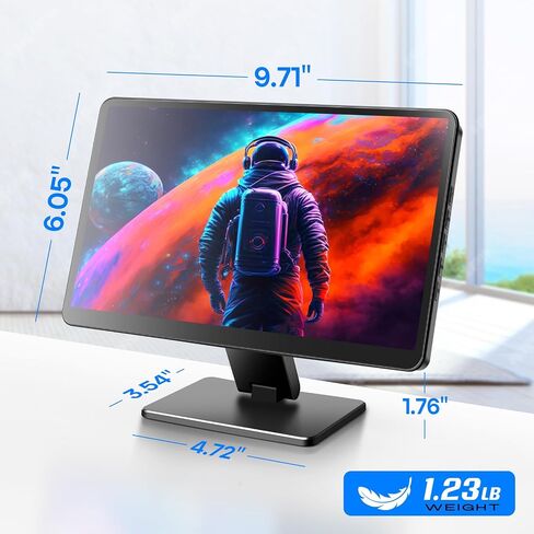 Touch Screen Monitor with Case,ROADOM 10.1’’ Raspberry Pi Screen, IPS FHD 1024×600,Responsive and Smooth Touch,Dual Built-in Speakers,HDMI Input,Compatible with Raspberry Pi 5/4/3/Zero,Versatile Stand in Saudi Arabia